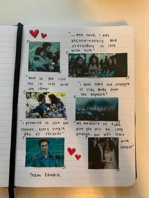 Twilight Journal Ideas, Twilight Scrapbook, Twilight Journal, Vampire Love Story, Agnes Despicable Me, Twilight Party, Twilight Photos, Twilight Film, Pretty Journals