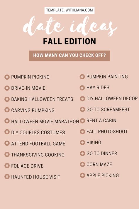 How many of these fall date ideas can you check off? I made a blog post on 20 fall date ideas for a memorable, romantic time! These are cute date ideas that are cheap and fun, for couples, teens, and new couples. And perfect for the fall! Have you done any of these cute date night ideas? #fall #relationships #date #dateideas💕#LoveStory #RomanticEncounters #HeartfeltConnections #DateNightIdeas #SoulmateSearch #FlirtyFridays #CandlelitDinners #StarryEyedMoments #LoveQuotes #DreamyDates #WhisperedPromises #AmourAdventures Date Ideas For New Couples Fall, Fall List Of Things To Do Couples, Fall Bucket List For Couples Date Ideas, Fall Festivities For Couples, Free Fall Date Ideas, Cute Couple Fall Ideas, November Date Night Ideas, Cute Fall Date Ideas For Couples, October Dates Ideas