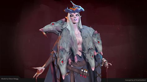 ArtStation - Rat Queen , Eileen Rüegg Rat Character Design, Rat Queen, Rat Queens, Rat King, Villain Character, A Character, Art Studies, Rats, Game Art