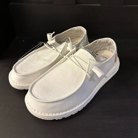 White hey dude womens 8 Hey Dude Outfits For Women, White Hey Dudes Outfit, Hey Dude Outfits, Hey Dude Shoes Women, Dude Outfits, Hey Dude Shoes, Casual Slip On Shoes, Hey Dudes, Loafer Shoes Women