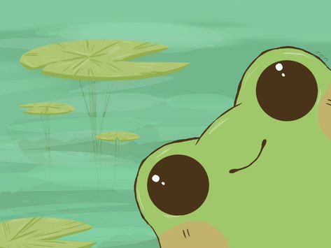 Another froggie Don't know if this was already done. With studying this style I also learn how to draw water in a way. Adobe Photoshop and the XPPen drawingpad was used. I think this could make a cute wallpaper if anyone is interested. #frog#frogdrawing#drawing#drawingstudy#art#digitalart#adobephotoshop#adobeart#cute#cutefrog#sketch#xppen#drawingpad#pond#pondart#lillypads#natureart#waterart#animalart A Cute Wallpaper, How To Draw Water, Frog Sketch, Draw Water, Water Drawing, Cute Wallpaper, Learn How To Draw, Cute Frogs, Learn To Draw