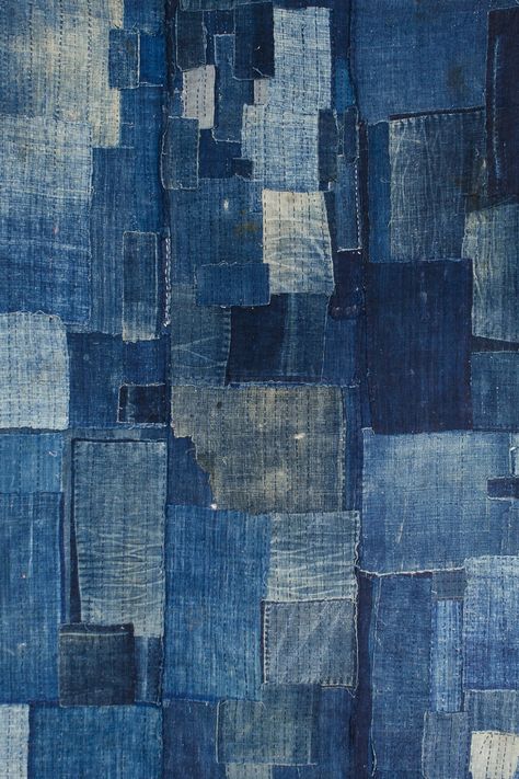 An Antique Japanese Textile: A Heavily Patched Indigo Boro futon — Orime Japanese Boro, Futon, Magazine, Grey, Fabric, Blue, Art, Patchwork