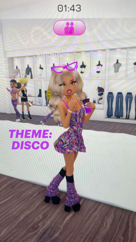 It’s giving 80’s 😭 Dress To Impress 1980s Theme Outfit, Disco Dress To Impress Outfit, Dress To Impress Outfits Roblox Game 1980 Theme, Dress To Impress Outfits Roblox Game Theme Arcade, Disco Dress To Impress, Dress To Impress Dancer Theme, Dress To Impress Roblox Dti Codes, Dress Impress, Disco Theme