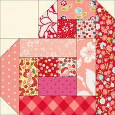 Log Cabin Quilting, Scrappy Log Cabin, Traditional Log Cabin, Log Cabin Quilt Pattern, Log Cabin Quilt Blocks, Heart Quilt Pattern, Heart Blocks, Quilt Modernen, Jellyroll Quilts