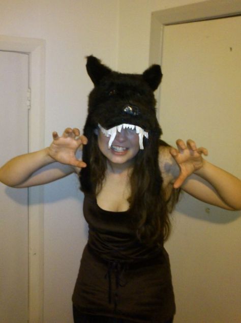 wolf hat instructable (see in comments for open hat version seen here) Werewolf Mask, Wolf Hat, Time And Patience, Wolf Mask, In Depth, Drawing Reference, Fairy Tale, Carnival Face Paint, Fairy Tales