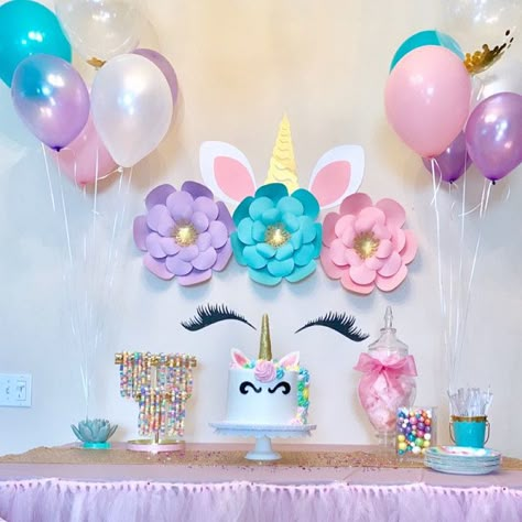 Unicorn Flower Backdrop, Unicorn Baby Shower Decorations, Diy Unicorn Party, Unicorn Birthday Decorations, Unicorn Flower, Unicorn Backdrop, Unicorn Birthday Party Decorations, Kitten Party, Unicorn Themed Birthday Party