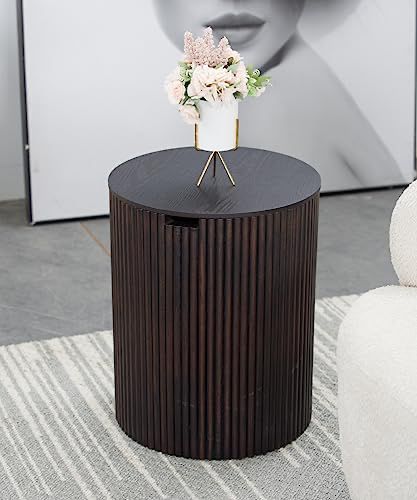 Check out this list DIY Water Storage Table (Black) from mik.zenon Fluted Bedside Table, Fluted Furniture, Small End Table, Storage For Living Room, Tidy Room, Round Storage Ottoman, Drum Coffee Table, Small End Tables, End Table With Storage