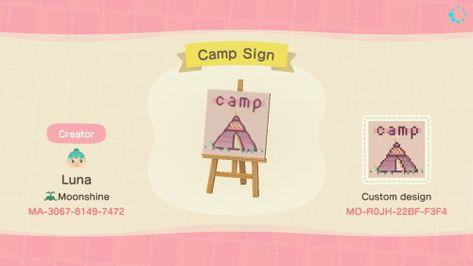 Totoro Drawing, Campsite Signs, Nintendo Switch Animal Crossing, Pink Island, Animal Crossing 3ds, Camping Signs, Animal Crossing Qr Codes Clothes, Qr Codes Animal Crossing, New Animal Crossing