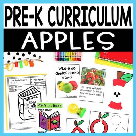 Preschool Apple Unit, Pre-K Apple Theme - Bad Apple Book Activities Preschool Apple Unit, Apple Life Cycle, Pre K Curriculum, Apple Preschool, Read Aloud Activities, Parts Of A Book, Apple Unit, Interactive Read Aloud, Bad Apple