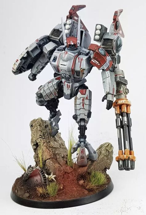 Tau Coldstar Commander, 40k Tau Battlesuit, Tau Color Scheme, Commander Farsight, Tau Battlesuit, Farsight Enclave, Warhammer Tau, Tau 40k, Tau Army