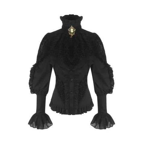 RQBL Baroque Blouse Top Womens Black Shirt Gothic Steampunk VTG... ❤ liked on Polyvore featuring tops, blouses, baroque print shirt, victorian blouse, victorian top, victorian shirt and gothic tops Black Victorian Blouse, Victorian Blouse Men, Steampunk Blouse, Goth Tops, Gothic Fashion Victorian, Victorian Shirt, Vampire Fashion, Vampire Clothes, Victorian Blouse