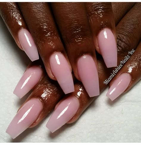 Beautiful color contrast between the dark skin complexion and cotton-candy pink nail color. Dark Skin Pink Nails, Pink Nails For Dark Skin, Cotton Candy Nails Polish, Cute Nail Colors For Dark Skin, Nude Nails On Dark Skin, Pink Nails Dark Skin, Cotton Candy Pink Nails, Nails On Dark Skin Hands, Candy Pink Nails