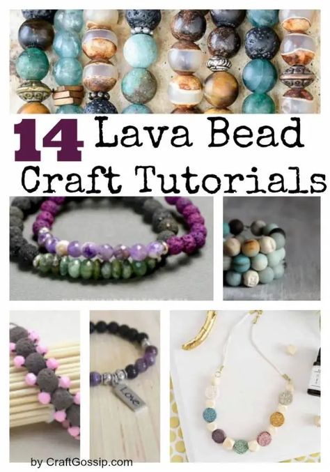 14 Lava Bead Jewelry Making Tutorials Handmade Jewelry Tutorials Bracelets, Diffuser Bracelet Diy, Lava Bead Jewelry, Beads Jewelry Making Tutorials, Diy Bling, Diy Jewelry Making Tutorials, Lava Bead Bracelet, Diy Jewelry Tutorials, Key Charms