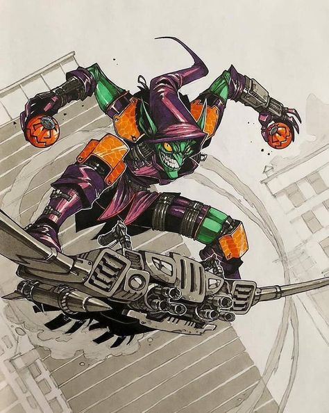 Norman Osborn, Goblin Art, Comic Villains, Marvel Characters Art, Marvel Villains, Green Goblin, Spiderman Comic, Marvel Comics Art, Comics Art