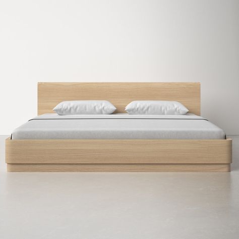 Mille Bed & Reviews | AllModern Full Headboard, Bed Design Modern, Solid Wood Platform Bed, Bed Rails, Wood Platform Bed, Contemporary Bed, Comfort Design, Wood Beds, Bedroom Furniture Beds