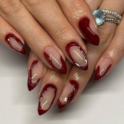 Dark Red Nails, Chic Nail Art, Chrome Nails Designs, October Nails, Plaid Nails, Nagel Tips, Burgundy Nails, Nagel Inspo, Fire Nails