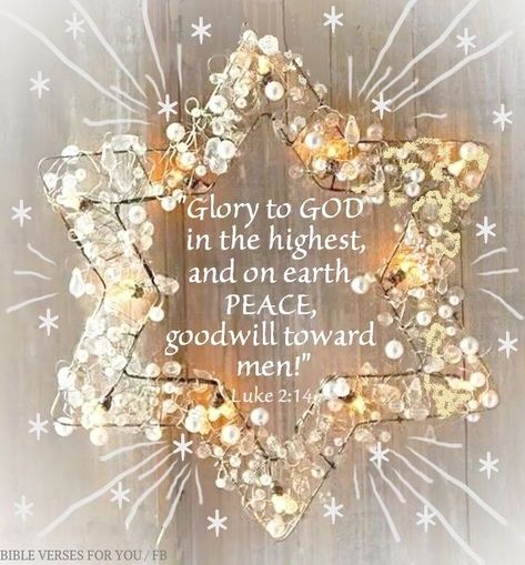 “Glory to God in the highest, And on earth peace, goodwill toward men!” (Luke 2:14 NKJV) PRAISE🤲🏻 FatherGod thankYou! Fill us with Your peace; help us to glorify You in all we do, and continue to receive Your favor and grace today and always-in Jesus’ name, Amen! Christmas Verses, Christmas Scripture, Christmas Bible Verses, Quotes Christmas, Glory To God, Christmas Bible, Christmas Blessings, Meaning Of Christmas, Christmas Messages