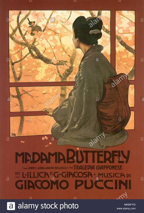 One fine day (Satisfied) Turandot Opera, Puccini Opera, Madam Butterfly, Madama Butterfly, Madame Butterfly, Butterfly Poster, Musical Art, The Opera, Exhibition Poster