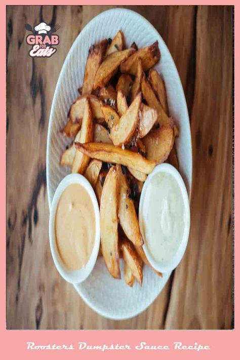 Roosters Dumpster Sauce Recipe Roosters Dumpster Sauce Recipe, Best Dipping Sauces, Healthy French Fries, Salt Alternatives, French Fries At Home, Honey Mustard Dipping Sauce, Roasted Artichoke, French Fries Recipe, Gourmet Sandwiches