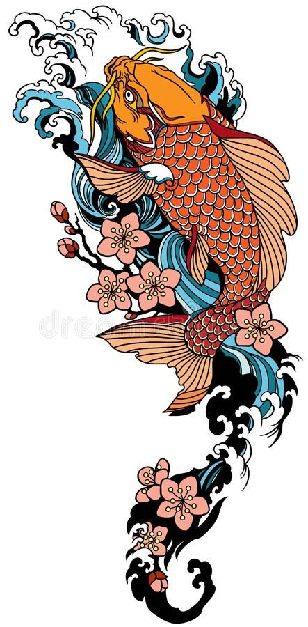 Pez Koi Tattoo, Japanese Fish Tattoo, Japanese Wave Tattoos, Japanese Drawing, Carp Tattoo, Japanese Koi Fish Tattoo, Koi Tattoo Sleeve, Koi Dragon, 42 Tattoo