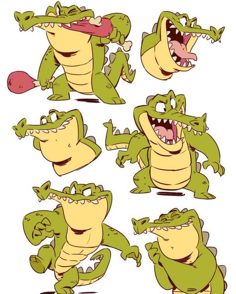 Blink Animation, Derek Laufman, Crocodile Illustration, Crocodile Cartoon, Animal Study, Game Character Design, Crocodiles, Creature Concept Art, Character Design Animation