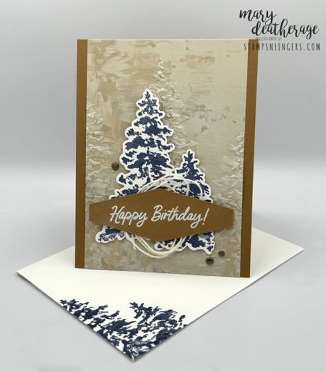 Stampin’ Up! Round the Peaceful Evergreens Sneak Peek Birthday Card with Video Gorgeous Birthday, Elegant Cards, Tree Cards, Specialty Paper, Some Cards, Holiday Catalog, Pretty Cards, Stamping Up, Free Tutorial