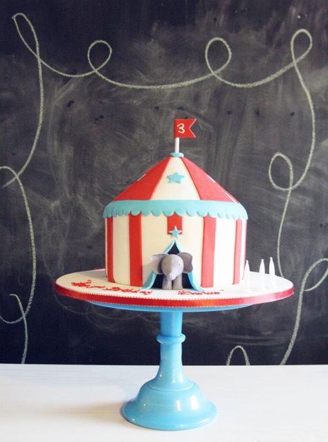 Circus party cake Circus Cake Ideas, Cake Ideas Simple, Tent Cake, Circus Theme Cakes, Circus Cakes, Circus 1st Birthdays, Carnival Cakes, Kids Party Inspiration, Circus Cake