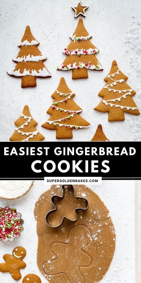 This Gingerbread Cookie recipe is foolproof and SO easy to make. Use this easy gingerbread recipe to make gingerbread men, tree decorations or a cookie wreath. Simple Gingerbread Cookie Decorating, Decorative Gingerbread Men, Gingerbread Cookie Icing Recipe Easy, Decorating Gingerbread Man, Gingerbread Recipe Uk, Gingerbread Biscuits Recipe, Easy Gingerbread Cookies Recipe Simple, Gingerbread Man Recipe Easy, Ginergerbread Cookie