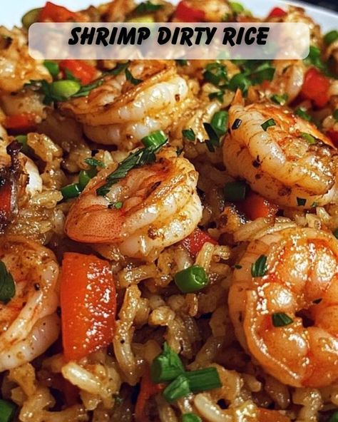 Shrimp Dirty Rice, Dirty Rice With Shrimp, Season Shrimp, Creole Dishes, Homesteading Recipes, Dirty Rice Recipe, Cook Shrimp, Creole Cooking, Cajun Creole Recipes