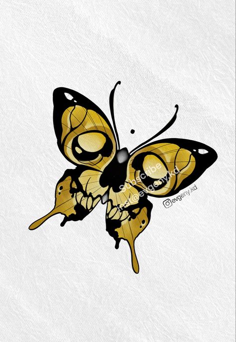 Neotrad Butterfly, Neo Trad Butterfly, Butterfly Tattoo Neo Traditional, Butterfly Neotraditional, Neotraditional Butterfly Tattoo, Moth Skull Tattoo, Tattoo Para, Small Skull Tattoo, Tattoo Special