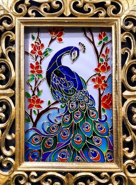 Meenakari Art, Painting On Glass, Kids Room Paint, Glass Painting Designs, Peacock Painting, Polymer Clay Diy, Bangles Design, Painting Designs, Gold Bangles Design