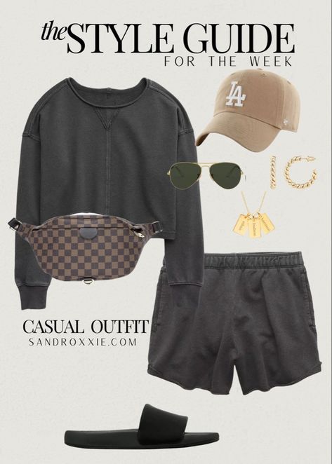 CASUAL SUMMER OUTFIT — sandroxxie All Black Athleisure Outfit Summer, Comfortable Outfit Summer, Casual Date Night Outfit Summer, Athleisure Outfits Summer, Saturday Outfit, Date Night Outfit Summer, Casual Weekend Outfit, Cropped Crewneck, Mama Style