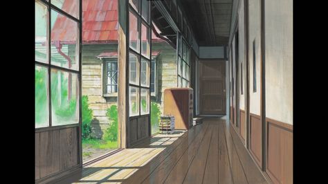 by Oga Kazuo Oga Kazuo, Hayao Miyazaki Art, Miyazaki Art, Japanese Countryside, Fake Window, Studio Ghibli Background, Environment Painting, Episode Backgrounds, Concept Art Tutorial