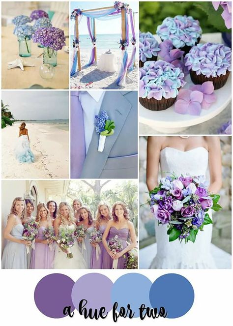 Beach Wedding Colors Schemes, Wedding Color Schemes Purple, Wedding Color Schemes Summer, Handfasting Ceremony, Wedding 101, Blue Beach Wedding, Wedding Themes Spring, Wedding Color Palettes, Best Wedding Colors