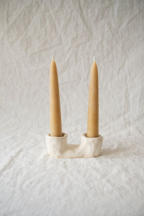 Ceramic Pillar Candle Holders, Candle Ceramic Holder, Clay Candlestick, Candle Holder Wood, Candle Workshop, Pottery Candle Holder, Clay Candle, Diy Air Dry Clay, Ceramic Incense Holder