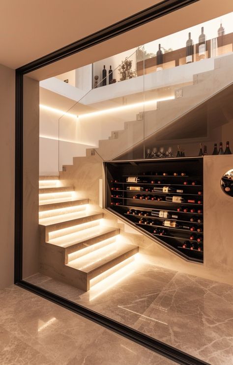 Cave a vin sous escalier : nos idées d'aménagement design Cave A Vin, Wine Closet, Chalet Interior, Future Life, Hallway, Sweet Home, Dream House, Design