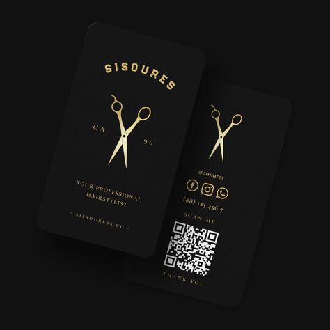 Gold Scissors Hairstylist Minimalist Qr Code Busin Business Card  Zazzle Black And Gold Business Cards, Barber Business Cards, Attractive Wallpapers, Gold Scissors, Gold Business Card, Salon Business Cards, Salon Business, Name Cards, Barber Shop