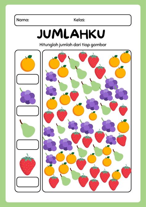 Berhitung Tk, Matematik Prasekolah, Kindergarten Art Crafts, Easy Math Worksheets, Preschool Creative Art, Easy Math Activities, Alphabet Activities Kindergarten, School Kids Activities, Preschool Activities Printable