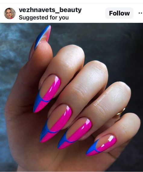 Colorful Nail Designs, Bright Blue Nails, Nails Lavender, Hottest Nail Trends, Bright Pink Nails, Soft Gradient, Simple Gel Nails, Vibrant Nails, Nail Candy