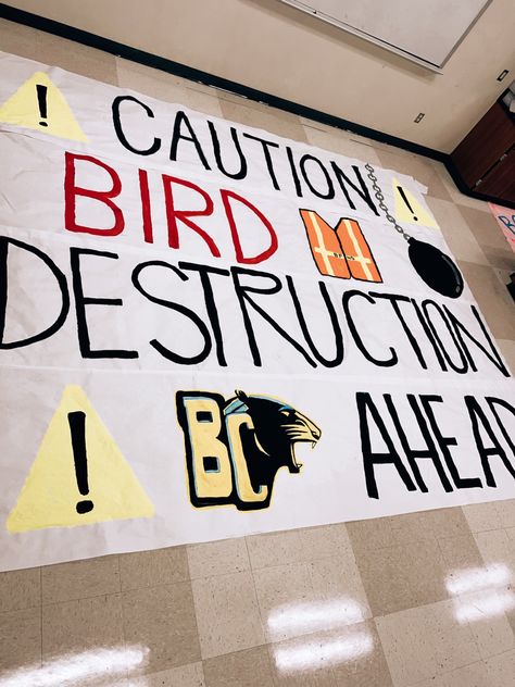 Construction Theme Posters Football, Construction Theme Spirit Week, Construction Theme Football Game Poster, Homecoming Football Decorating Ideas, Neon Night Posters Football, Football Spirit Posters High School, Uca Cheer Camp Signs, Western Pep Rally Ideas, Construction Pep Rally Signs