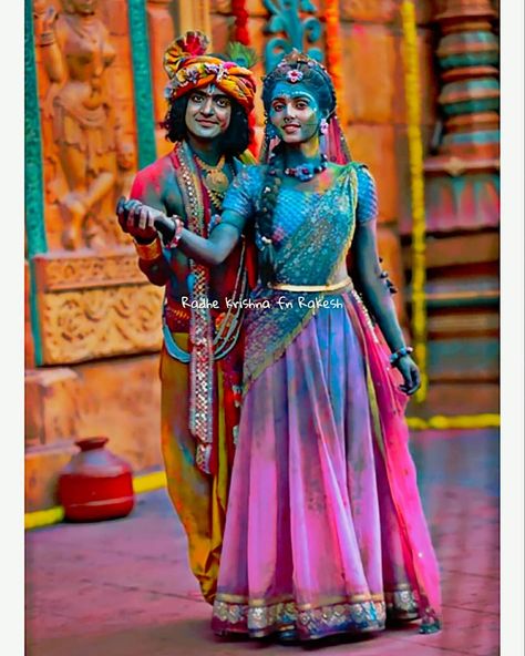 4,122 Likes, 17 Comments - Radhe💟Krishna fn-Rakesh (@radhe_krishn_fn) on Instagram: “❤️ . Follow @radhe_krishn_fn . . #Radhekrishna | Mon - Fri, 9pm Star bharat @beatking_sumedh…” Holi Wishes Images, Happy Holi Images, Radha Beauty, Radha Krishna Holi, Holi Photo, Paper Quilling For Beginners, Holi Images, Radha Painting, Beautiful Night Images