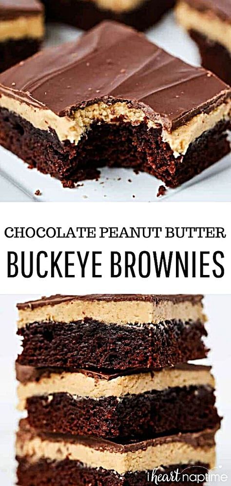 Brownie Mix Recipes, Buckeye Brownies, Peanut Butter Buckeyes, Chocolate Peanut Butter Desserts, Desserts Cookies, Butter Brownies, Peanut Butter And Chocolate, Peanut Butter Desserts, Keto Brownies