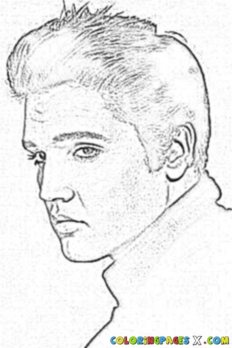 Elvis Presley Coloring Pages to Color Landscape Pencil Drawings, Face Stencils, Elvis Art, Coloring Pages Ideas, Pencil Drawings For Beginners, Elvis Presley Images, Drawing Cartoon Faces, Caricature Art, Painted Pictures