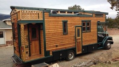 Artist Builds Custom '99 Sterling House Truck Now For Sale Wooden Carriage, House Truck, Small Motorhomes, Truck House, Lightweight Trailers, Residential Garage, Custom Truck, Small Suv, Bus Camper