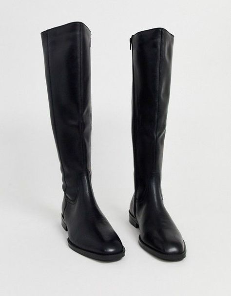 Knee Boots Flat, Black Flat Boots, Flat Leather Boots, Calf High Boots, Riding Boots Fashion, Knee High Boots Flat, Black Heels Low, Low Heel Ankle Boots, Gucci Boots