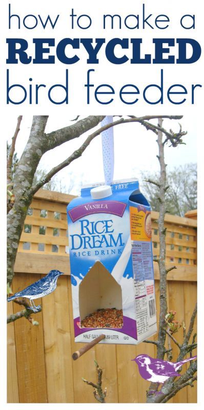 how to make a bird feeder - great preschool spring craft Recycled Crafts Kids Preschool, Milk Carton Bird Feeder, Prek Lessons, Recycle Preschool, Make A Bird Feeder, Recycled Crafts Kids, Eco Crafts, Homemade Bird Feeders, Toddler Class