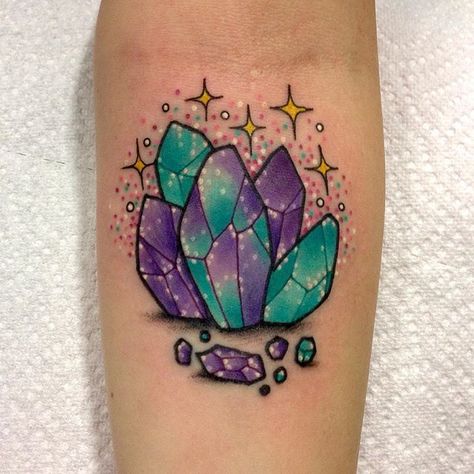 ✨ From musink on @cottonkandiprincess thanks so much Kelly! You are the best, can't wait to see you again #crystals #tattoo Crystals Tattoo, Gem Tattoo, Crystal Tattoo, Kunst Tattoos, Kawaii Tattoo, Lee Jofa, Halloween Tattoos, Dream Tattoos, Kelly Wearstler