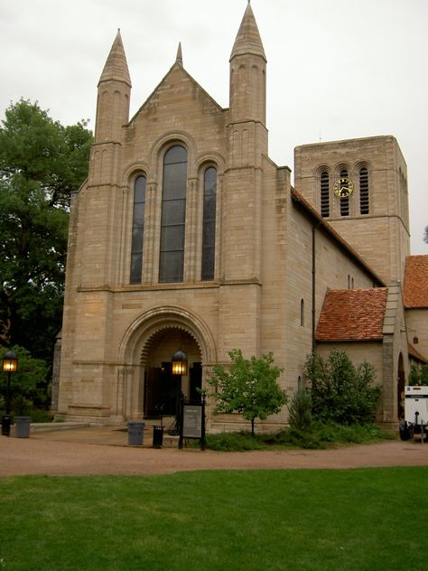 Shove Chapel - Colorado College- Colorado Venues, Colorado Attractions, Old Catholic Church, Trinity Catholic, Colorado College, Catholic Churches, Cathedral Basilica, Romanesque Architecture, State Of Colorado