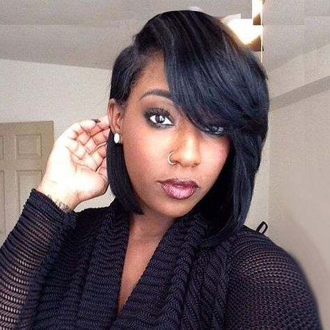 Kort Bob, Hair Goal, Cut Life, Corte Bob, African American Wigs, Side Bangs, Bob Hair, Penteado Cabelo Curto, Real Hair