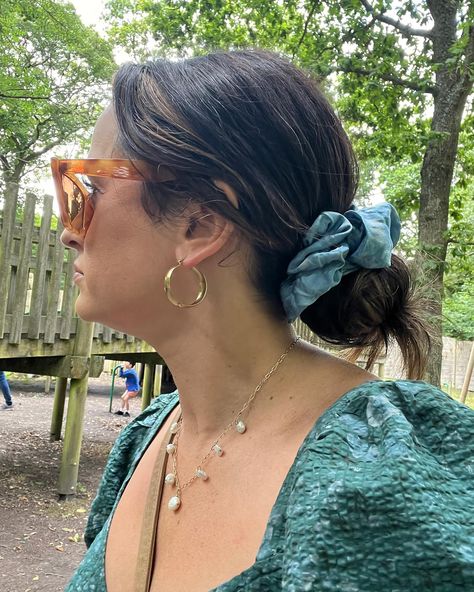 POV: an indigo silk scrunchie holding me and my messy bun together at a playground in England. Are you a bun girl or pony tail girl?! 🎀 Bun Scrunchie, Messy Bun, Scrunchies, England, Silk, Outfit Inspo, Quick Saves